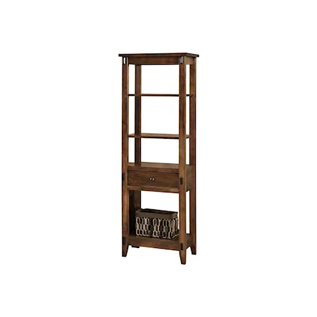 Open Shelf Tower with Single Drawer