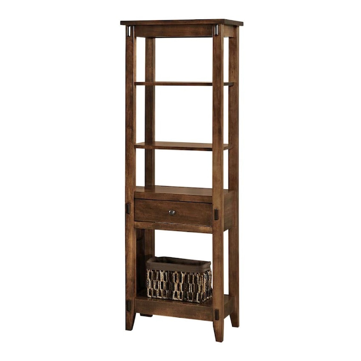 Archbold Furniture Amish Essentials Living Open Shelf Tower