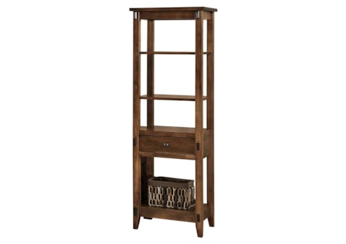 Open Shelf Tower with Single Drawer