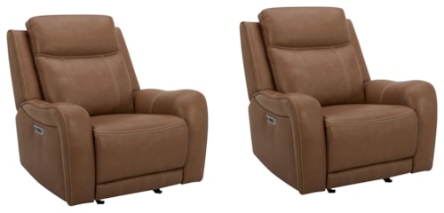 Casual Power Glider Recliner with Power Headrests (Set of 2)