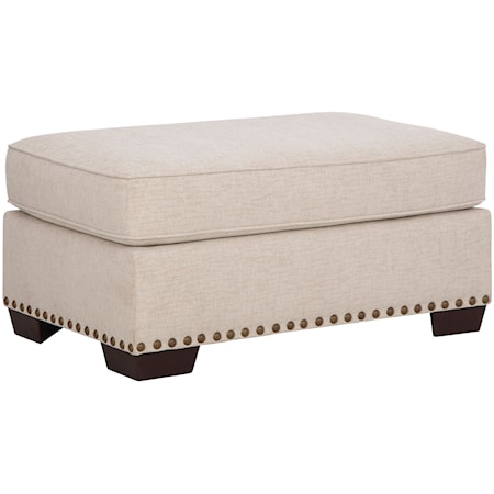 Addison Transitional Ottoman with Nailhead Trim