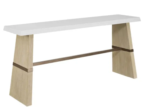 Coastal Console Table with Metal Stretcher