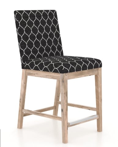 Industrial Upholstered Fixed Stool
