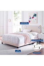 Modway Celine Channel Tufted Performance Velvet Twin Bed