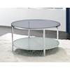 Steve Silver Frostine Round Cocktail Table with Glass Top