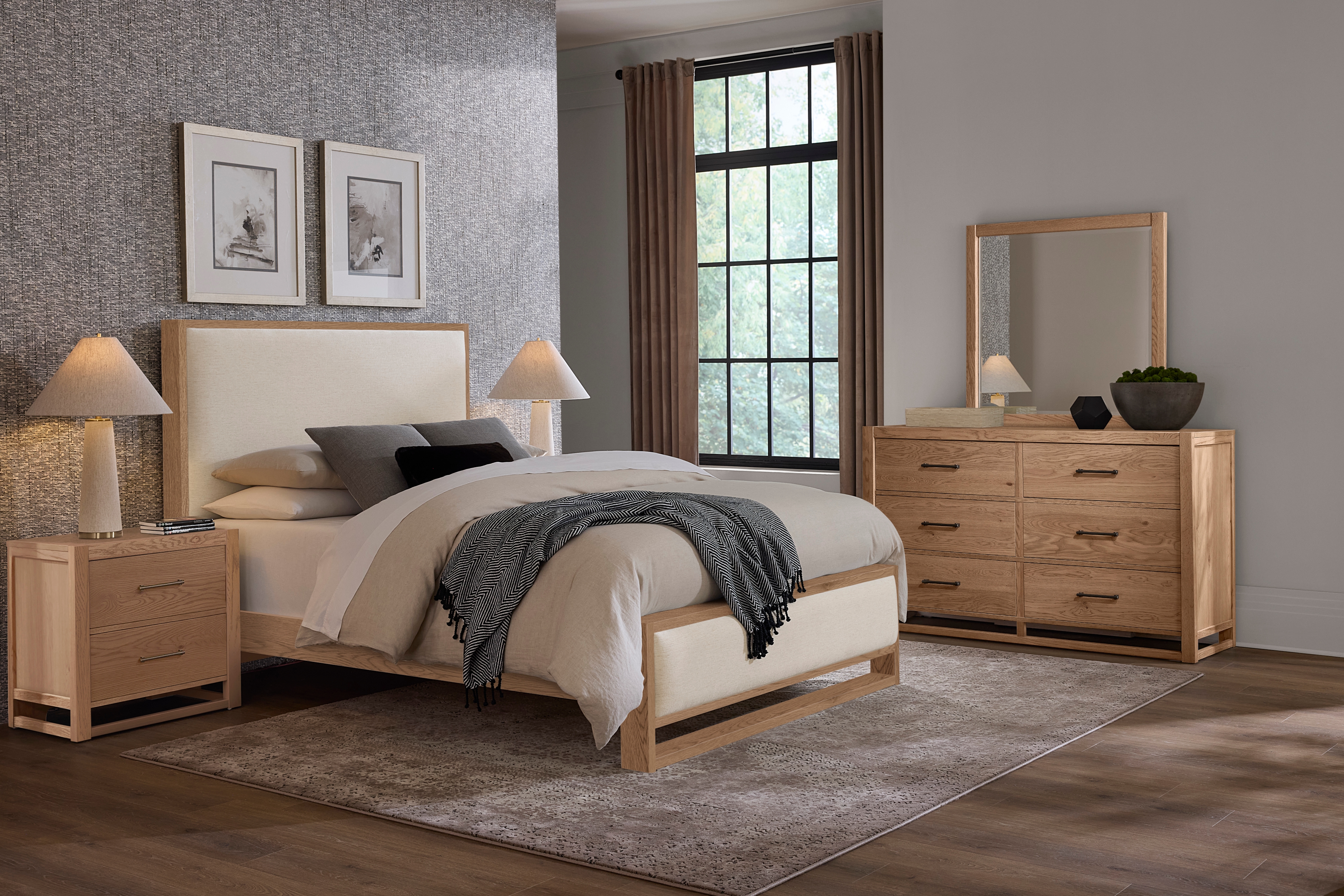 Queen Upholstered Panel Bed