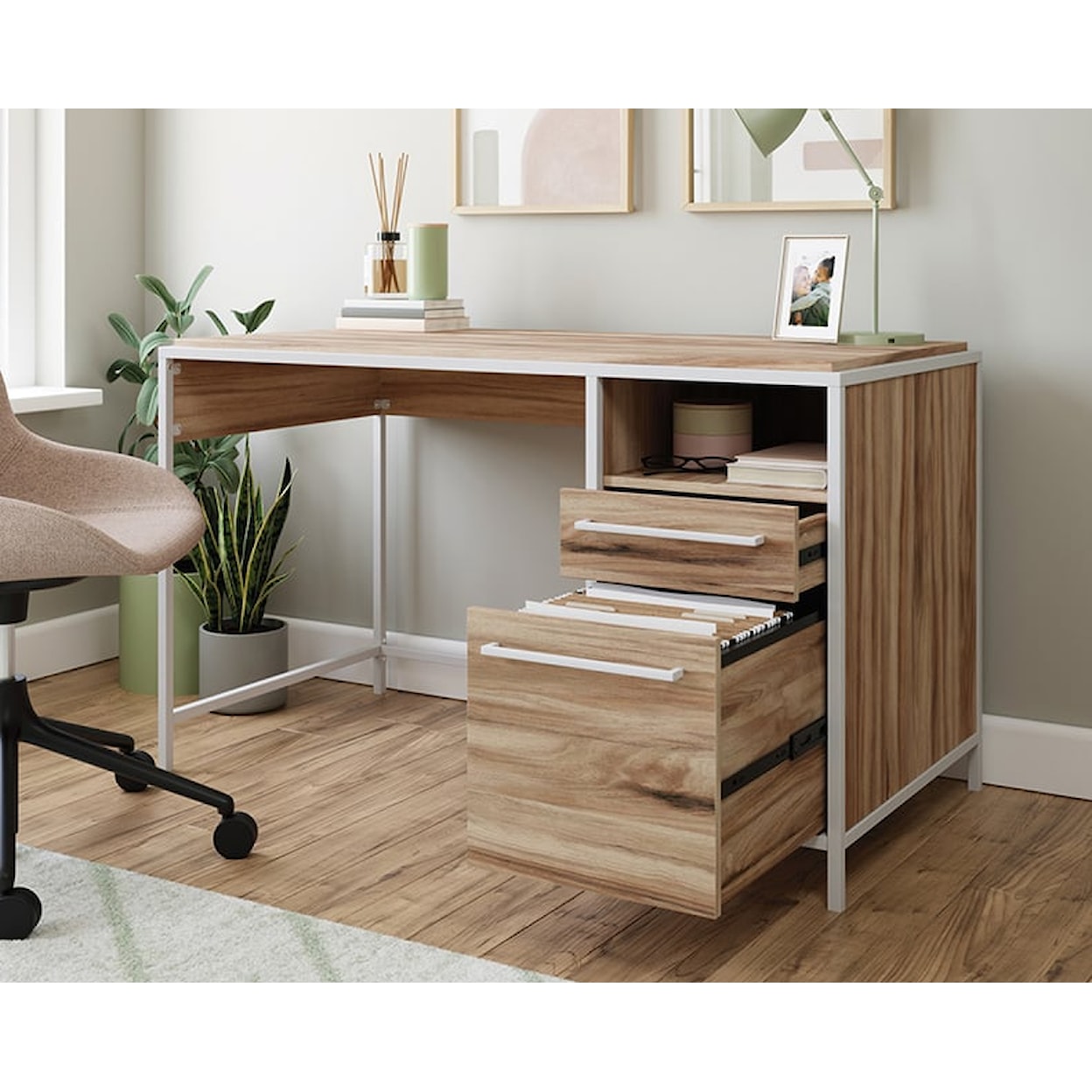 Sauder NOVA LOFT Nova Loft Single Pedestal Desk