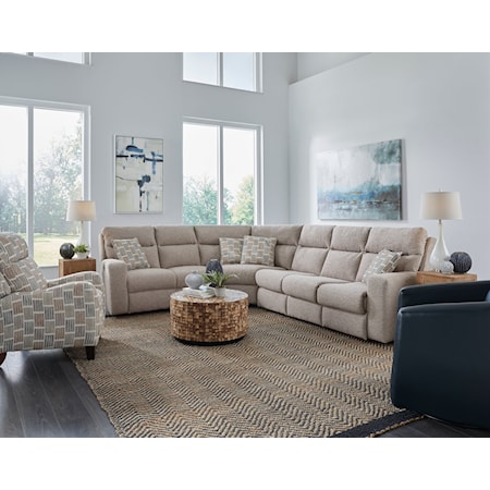 Power Reclining Sectional with Sleeper