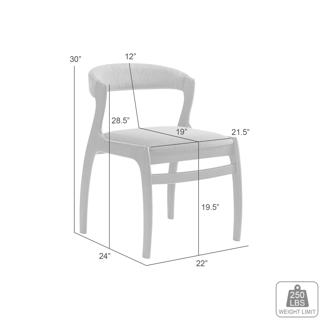 Upholstered Open Barrel-Back Dining Chair