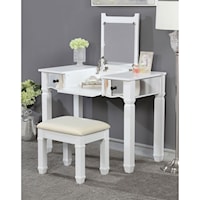 Transitional Vanity Set with Pull-Up Mirror 