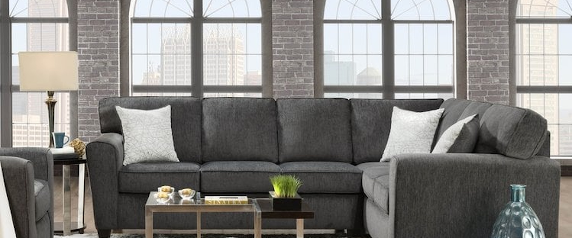 Contemporary 2-Piece Living Room Set