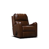 Traditional Leather Swivel Gliding Recliner with English Arms