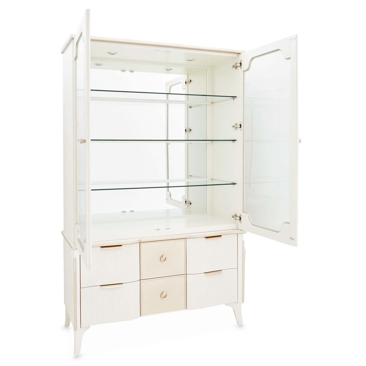 LED-Integrated Display Cabinet w/Storage