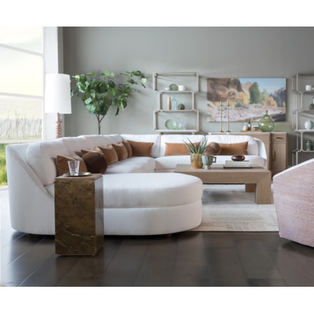 4-Piece Curved Sectional Sofa