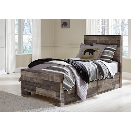Twin Panel Bed with 2 Storage Drawers