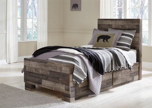 Twin Panel Bed With 2 Storage Drawers