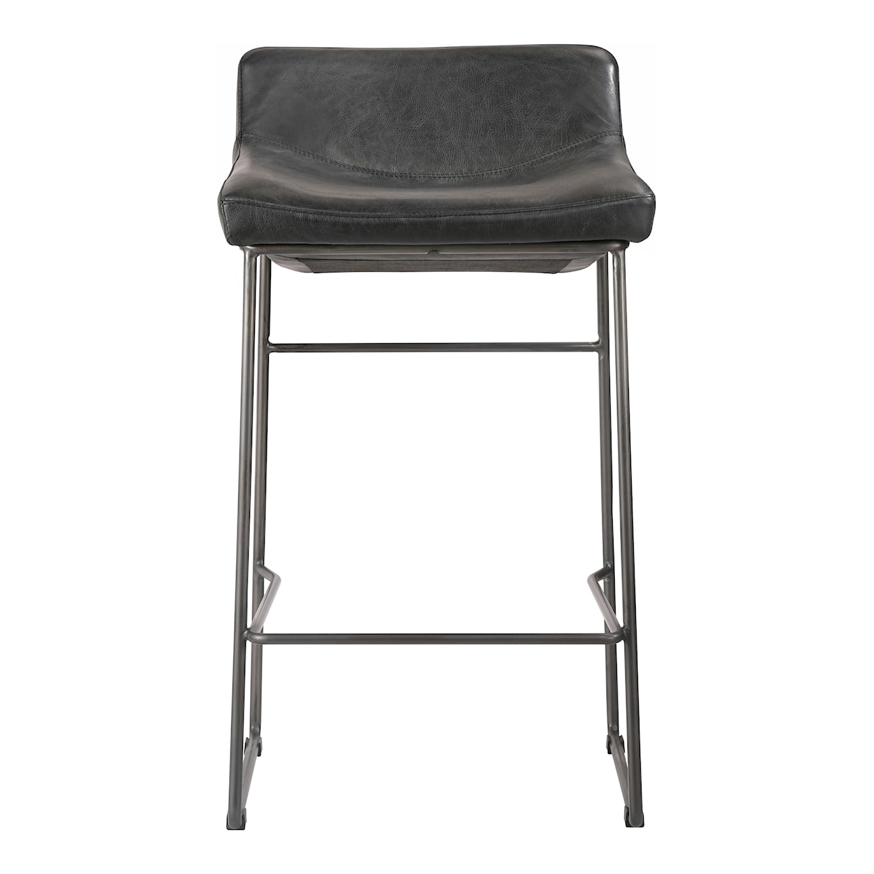 Moe's Home Collection Starlet Starlet Counter Stool Onyx Black Leather -M2