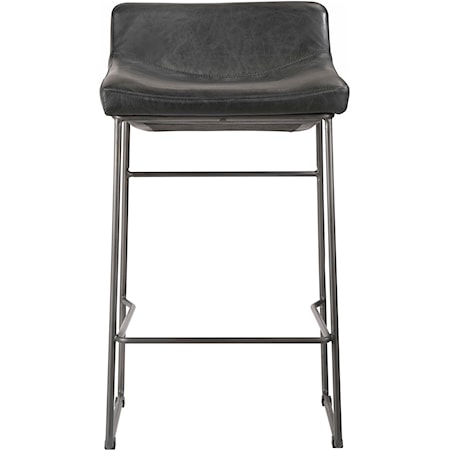 Starlet Counter Stool Onyx Black Leather -M2