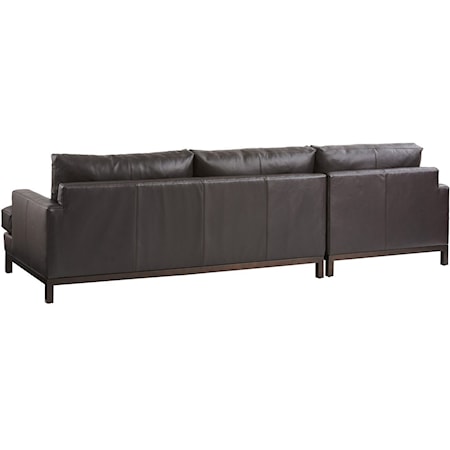 2-Piece Leather Sectional Sofa w/Bronze Base