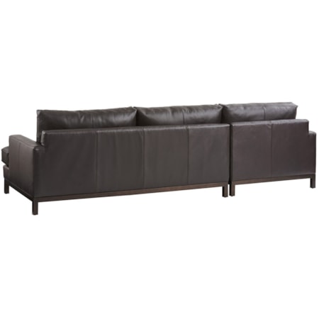 2-Piece Leather Sectional Sofa w/Bronze Base