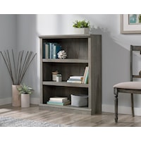 Transitional 3-Shelf Bookcase with Adjustable Shelves