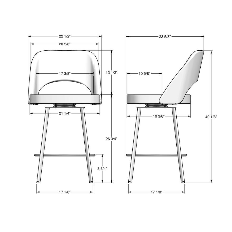 Upholstered Counter Height Swivel Stool
