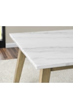 Steve Silver Vida Vida Mid-Century Modern White Marble Top Dining Table