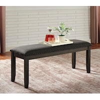 Transitional Dining Bench with Nailhead Trim 