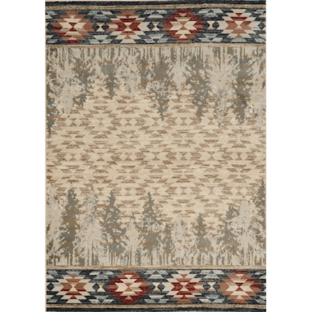 7'10" Round Ivory Pines Rug