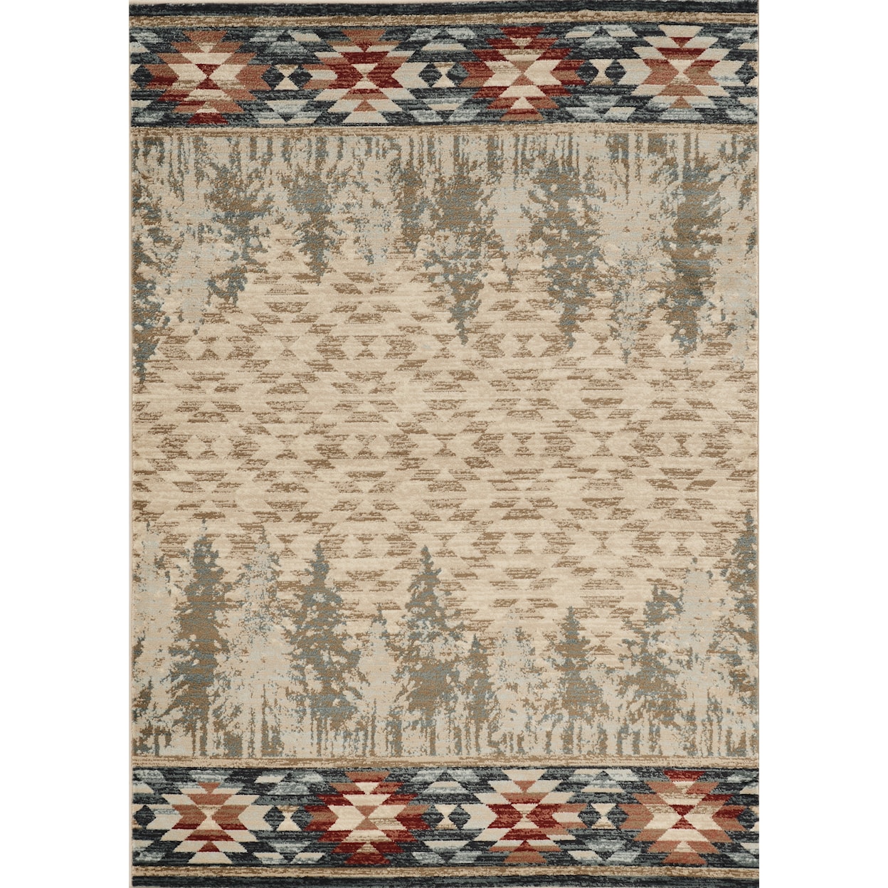 Kas Chester 7'10" Round Ivory Pines Rug