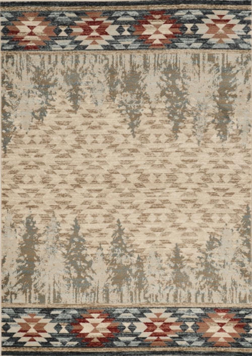 7'10" Round Ivory Pines Rug