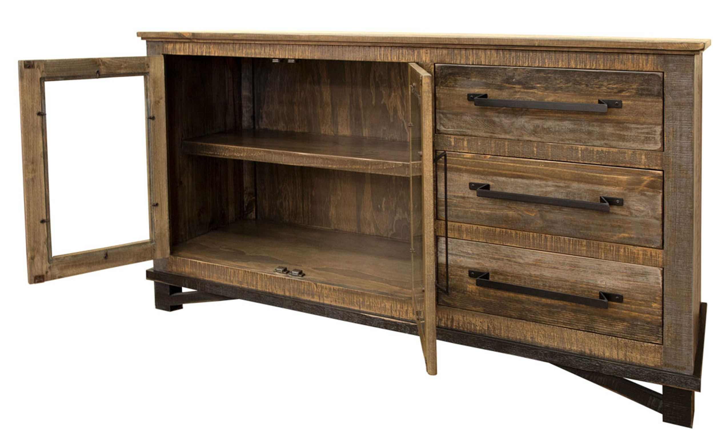 International Furniture Direct Loft Brown 3-Drawer Buffet