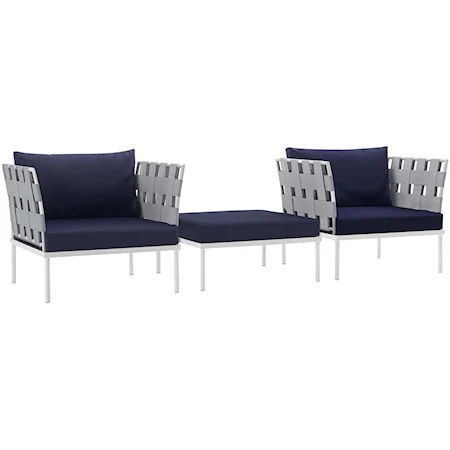 Outdoor 3 Piece Sectional Sofa Set