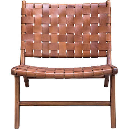 Plait Woven Leather Accent Chair