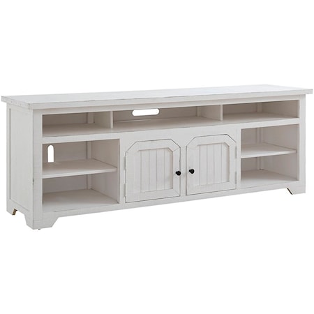 Transitional 80" TV Console with Adjustable Shelves