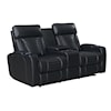 Steve Silver Lavon Dual-Power Leatherette Console Loveseat