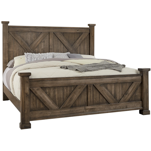 Rustic Queen "X" Panel Bed