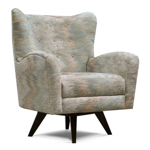 Mid-Century Modern Tufted Swivel Accent Chair