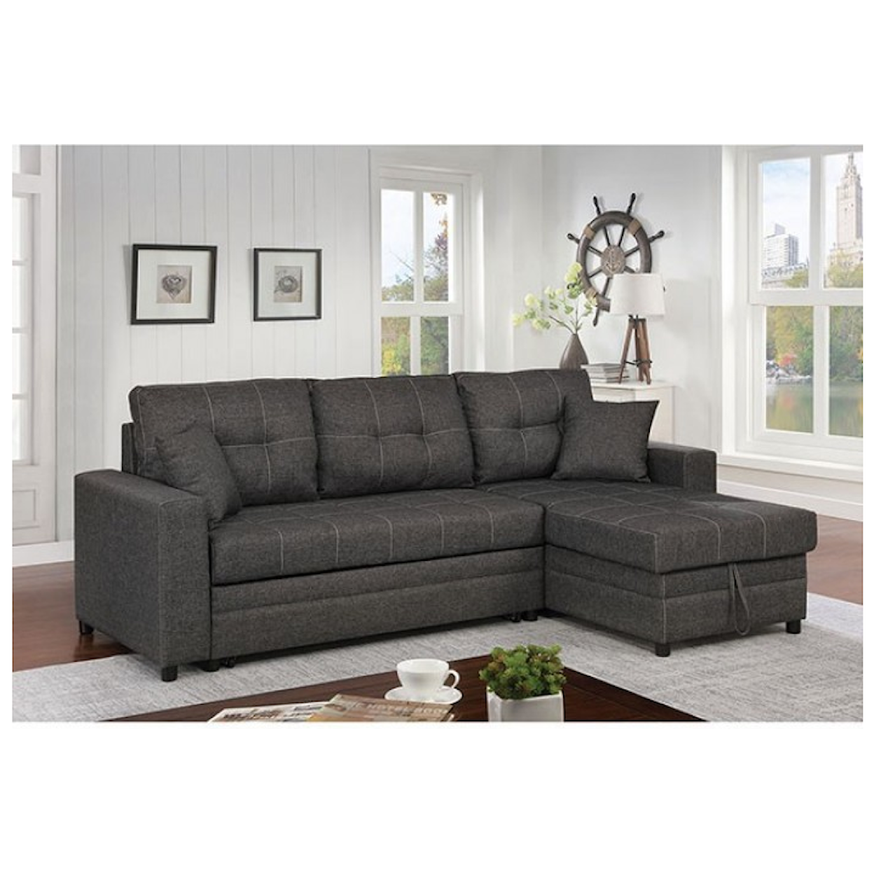 Furniture of America Vide Sectional Sofabed Chaise