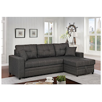 Transitional Sectional Sofabed Chaise with Storage