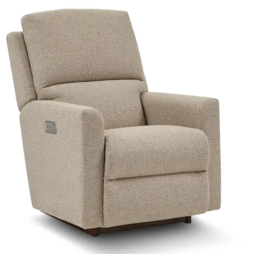 Casual Power Rocking Recliner with Headrest and Lumbar
