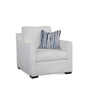 Transitional Accent Chair with Throw Pillow