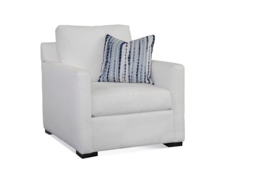 Transitional Accent Chair with Throw Pillow