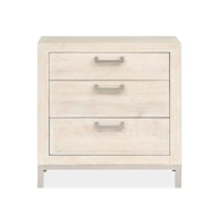 Rustic 3-Drawer Nightstand with Power Outlets & USB Ports