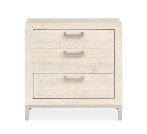 Rustic 3-Drawer Nightstand with Power Outlets & USB Ports