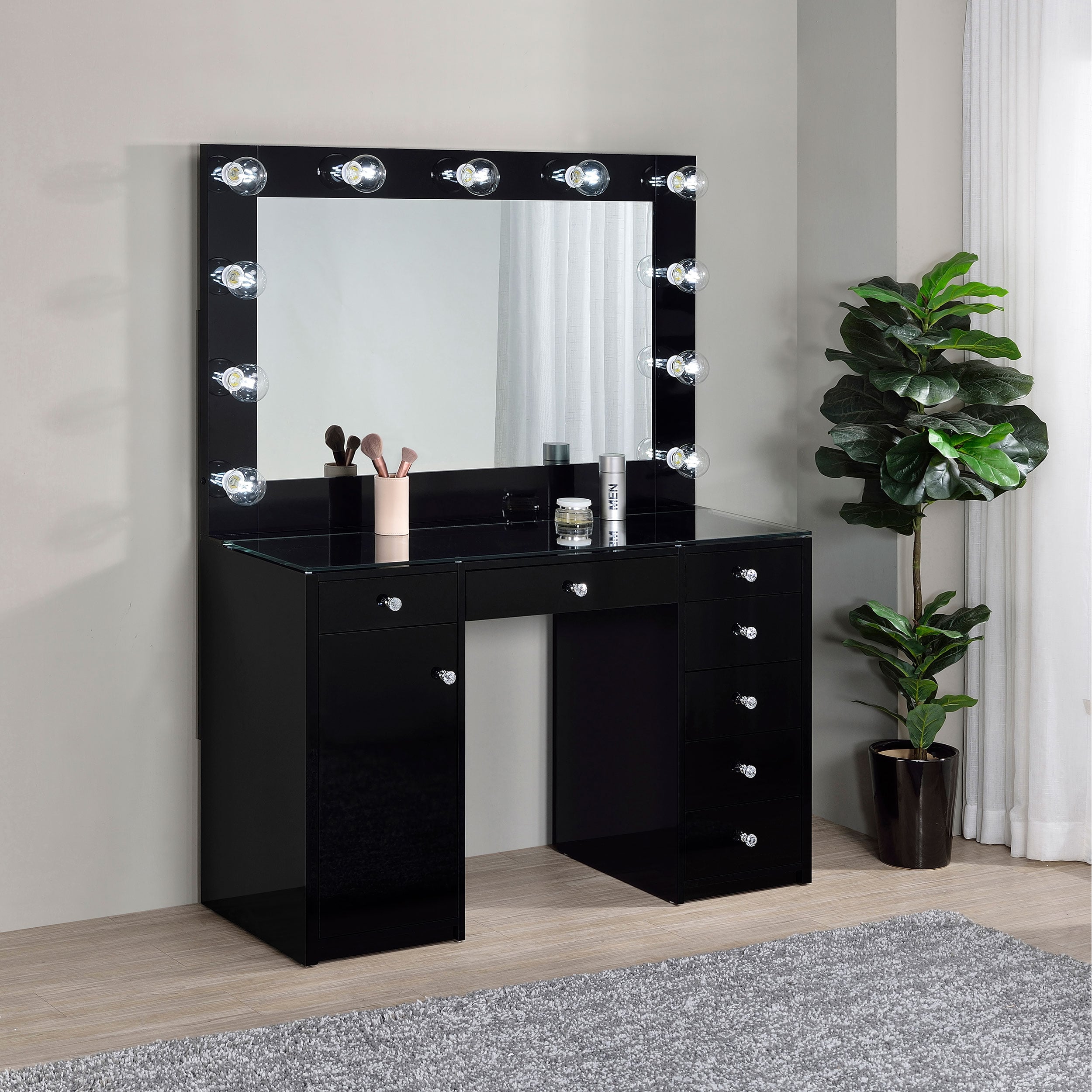 Acena 7-Drawer Vanity Set w/ Lighting