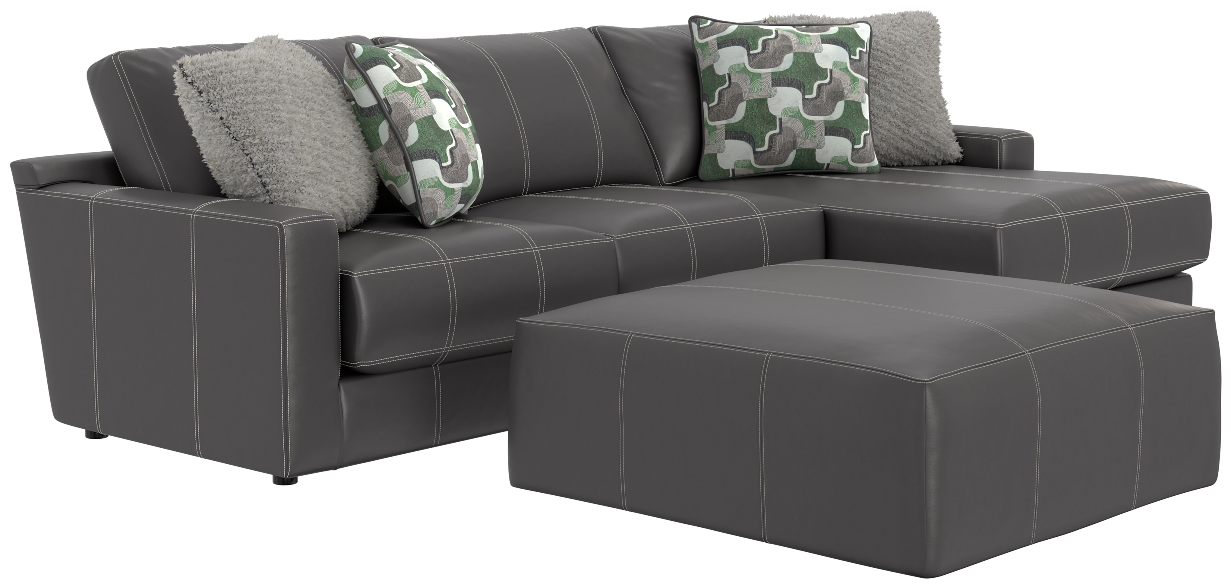 3-Piece Sectional Sofa with Cocktail Ottoman