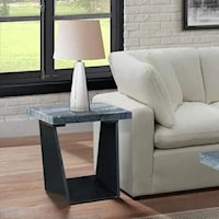 Contemporary End Table with Marble Top