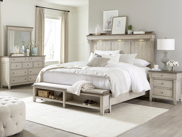 4-Piece Queen Mantle Storage Bedroom Set