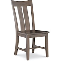 Ava Farmhouse Slat Back Dining Chair - Taupe Gray